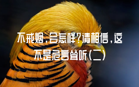 不戒烟，会怎样？请相信，这不是危言耸听（二）-不戒烟